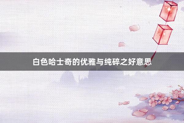 白色哈士奇的优雅与纯碎之好意思